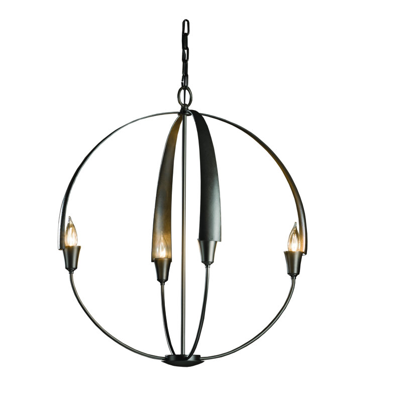 Cirque 4 - Light Sphere Globe Chandelier, 28.2" H x 25.3" W x 25.3" D, Dark Smoke