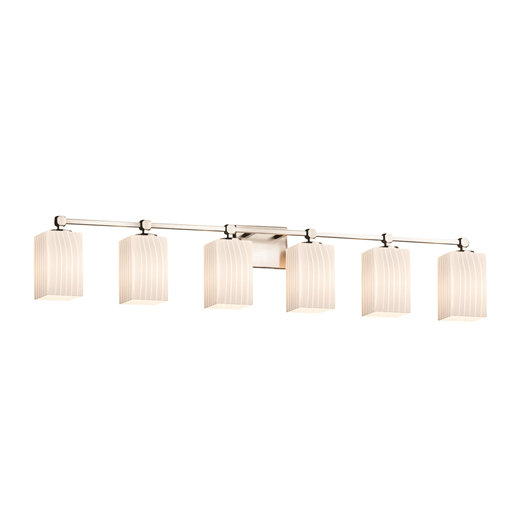 Éclairage pour meuble-lavabo 6 lumières Casson, Nickel brossé