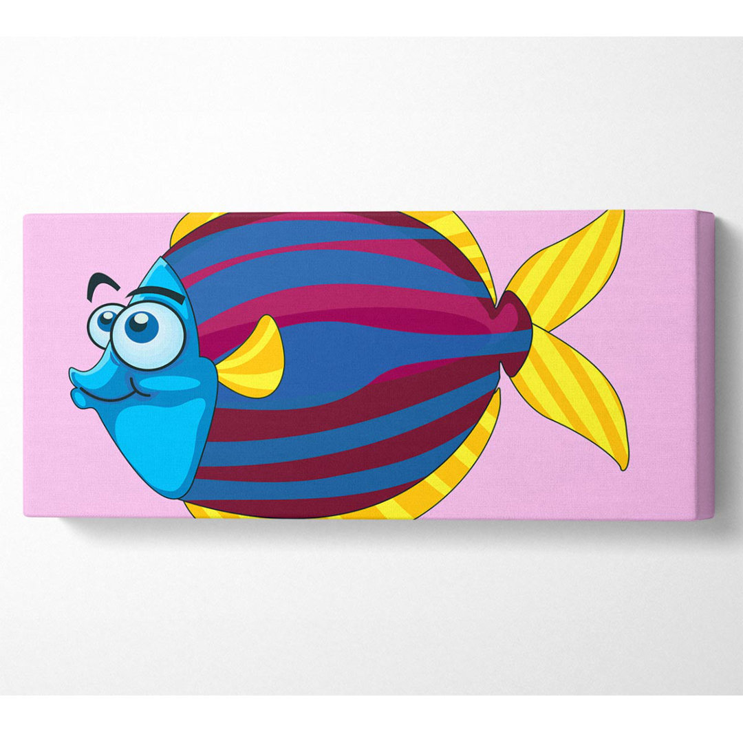 Großer glücklicher Fisch Rosa Panoramaleinwand