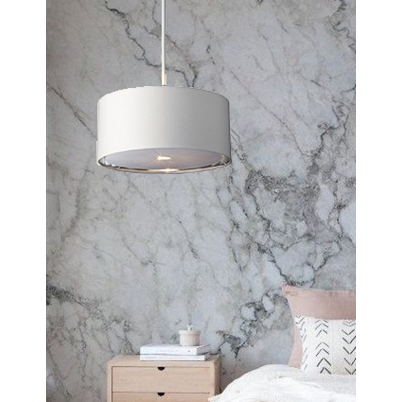 Isler 1 - Light Single Pendant, White/Polished Nickel