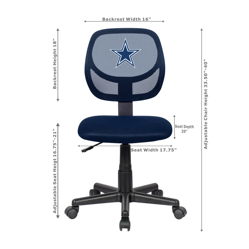 NFL Armless Task Chair, Dallas Cowboys