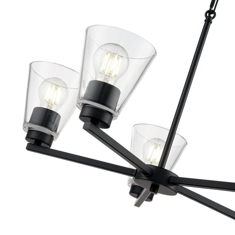 Lustre 5 lumières 24 po Strayhan - Noir mat, Noir mat