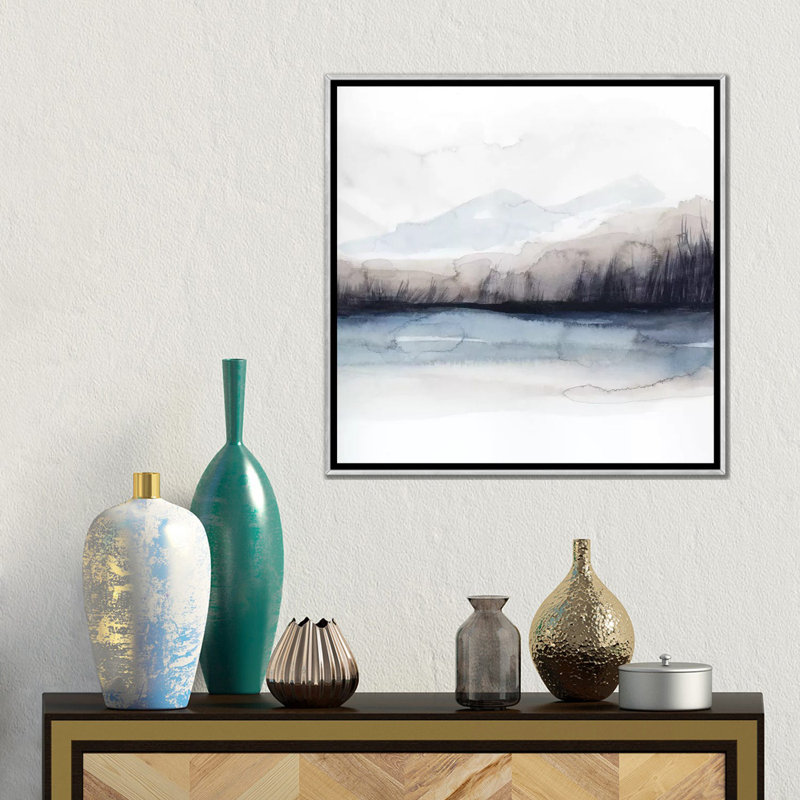 Horizon Shadow I - Wall Art Print - Framed Canvas, 18" H x 18" W, Framed Print without Mat Canvas, Silver