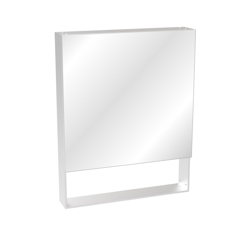 Armoire à pharmacie 24 po x 30 po avec miroir pour salle de bain, miroir de salle de bain mural avec rangement, tablettes réglables, cadre en aluminium, fixation en surface argent