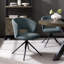 STELLA 360° RETURN SWIVEL CHAIR - BOUCLE FABRIC - BLACK SAND POWDER COATED LEGS (SINGLE)-667834418