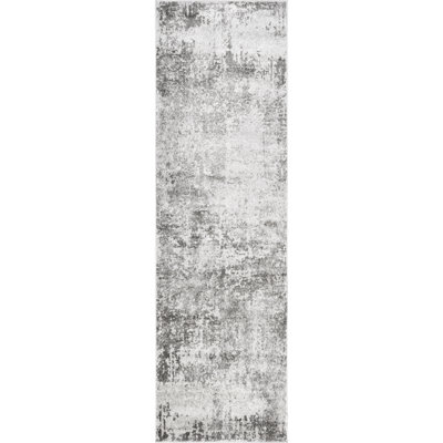 Whitney Faded Abstract Performance Light Gray Rug