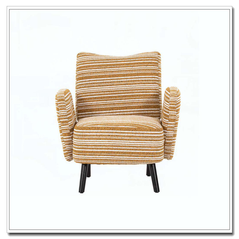 Boucle Upholstered  Accent Chair, Mustard Yellow