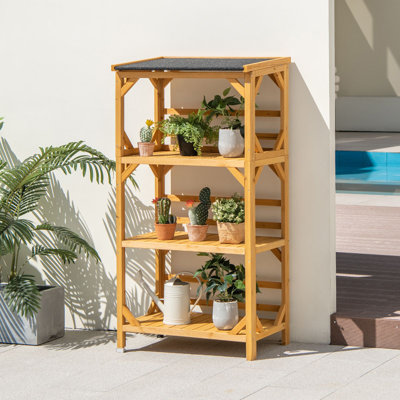 Alihan Solid Wood Plant Stand 3 Tier