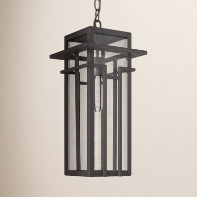 Beyla Blithe Antique Bronze 1 -Bulb 17.5" H Outdoor Hanging Lantern