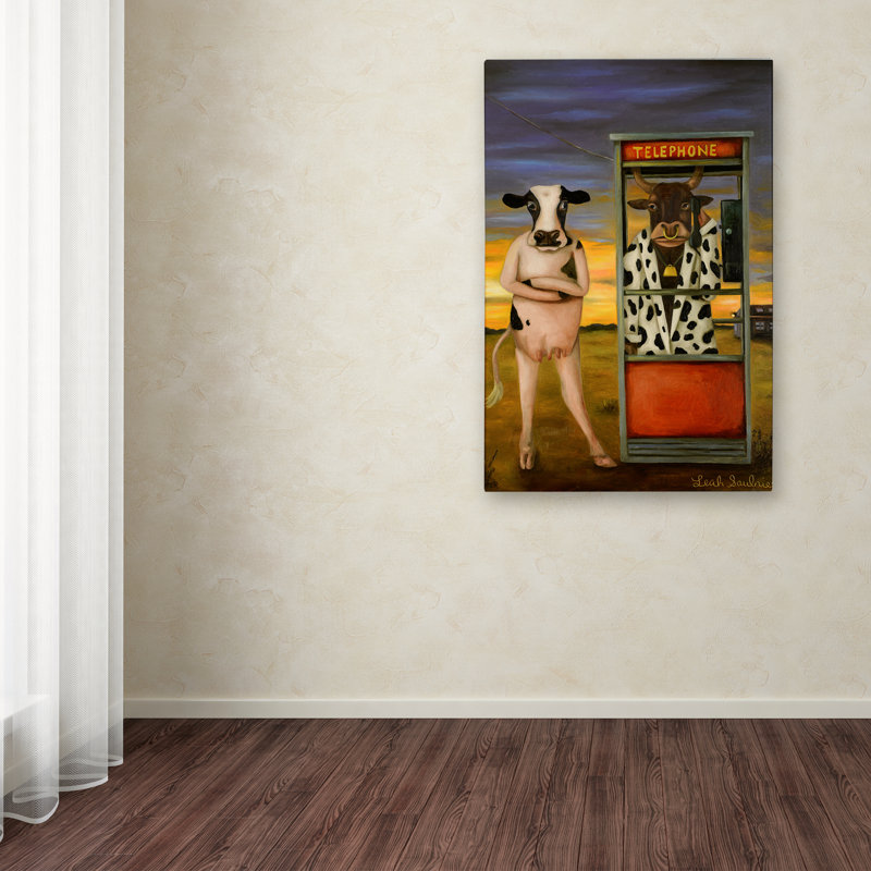 « bovin call », reproduction sur toile tendue, H 19 po x l 12 po x P 2 po