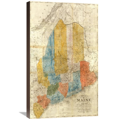" Map of Maine, 1843 " Graphic Art Print