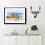 Reflections of the Frankfurt Skyline Watercolour - Picture Frame Graphic Art Print-56740843-56740844