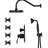 Matte Black Shower Head - 2 Heads, Soft Rubber Spray Holes Bathroom System Rust Proof Finish