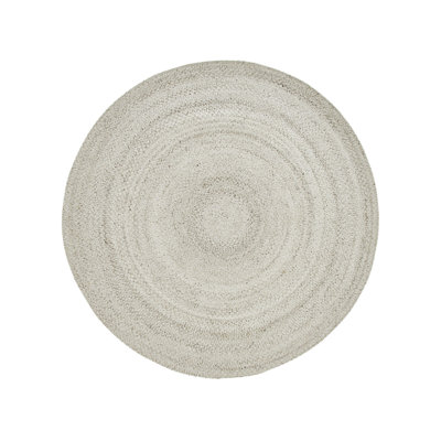 Tapis rond ivoire tissé à la main