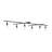 Nina 6-Light Matte Black Double Centre Swivel Track Lighting with Pivoting Track Heads
