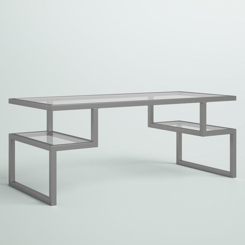 Zander Coffee Table, Satin Nickel