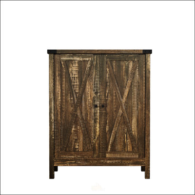 Meuble à chaussures de style campagnard de 80 cm (31,5 pouces) avec tablette réglable, charnières à fermeture douce et cadre renforcé pouvant contenir jusqu'à 15 paires de chaussures.