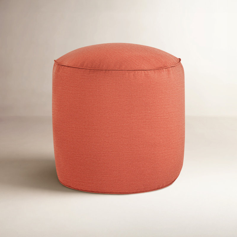 Repose-pieds extérieur rembourré Demi avec coussin Sunbrella®, Canvas Persimmon Sunbrella® Canvas