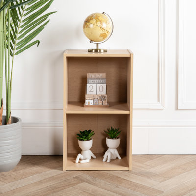 2 Tier Bookcase Cube Wooden Bookshelf
