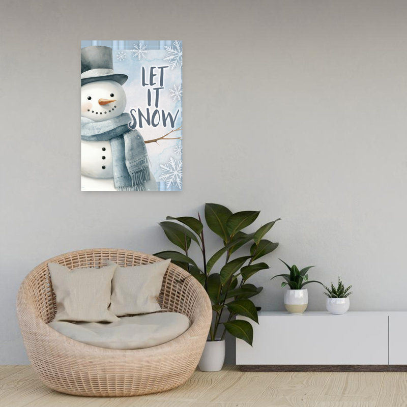 Let It Snow, art abstrait contemporain hivernal, H 24 po x l 16 po