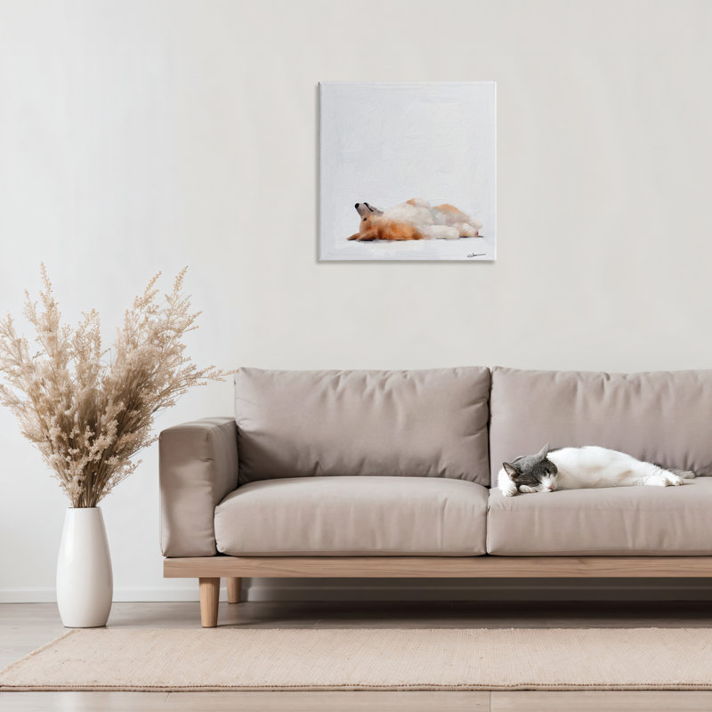 Toile Corgi au repos au repos, design par Mary Sparrow, H 17 po x l 17 po