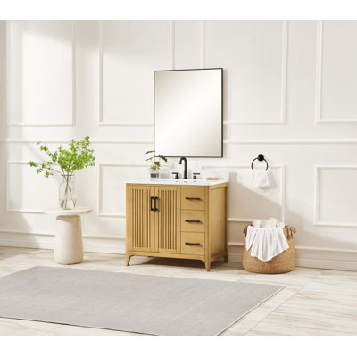 Meuble-lavabo 36 po en bois massif pré-assemblé