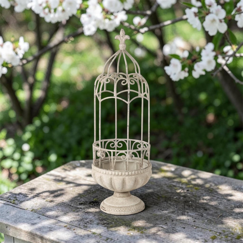 Metal Plant Cage, Cream