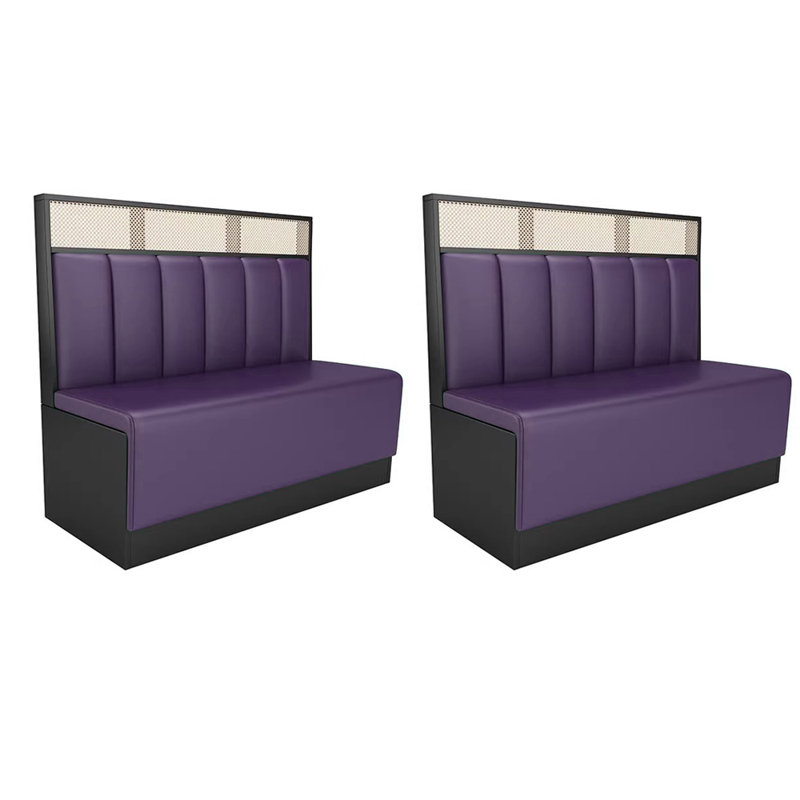 Banc rembourré en similicuir Nordic Simple, Mauve
