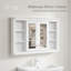 Grande armoire à miroir murale avec rangement réglable et tablettes ouvertes pour l'organisation de la salle de bain, de la chambre à coucher ou du meuble-lavabo-706690571