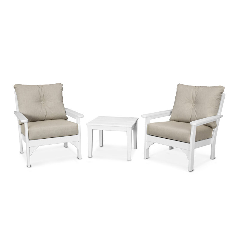 Vineyard 3-Piece Deep Seating Set, Cast Ash, Green