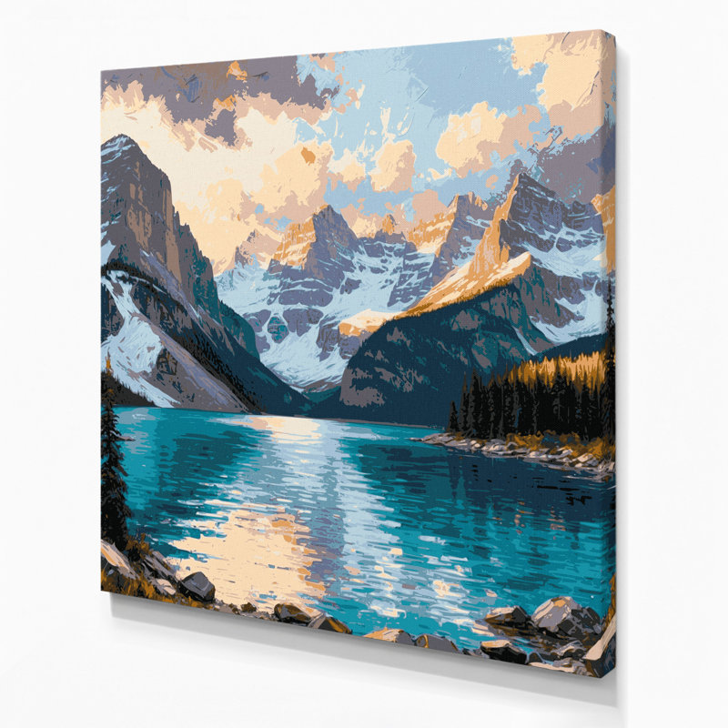 Art urbain sur toile, villes de Banff, Alberta, H 8 po x l 8 po