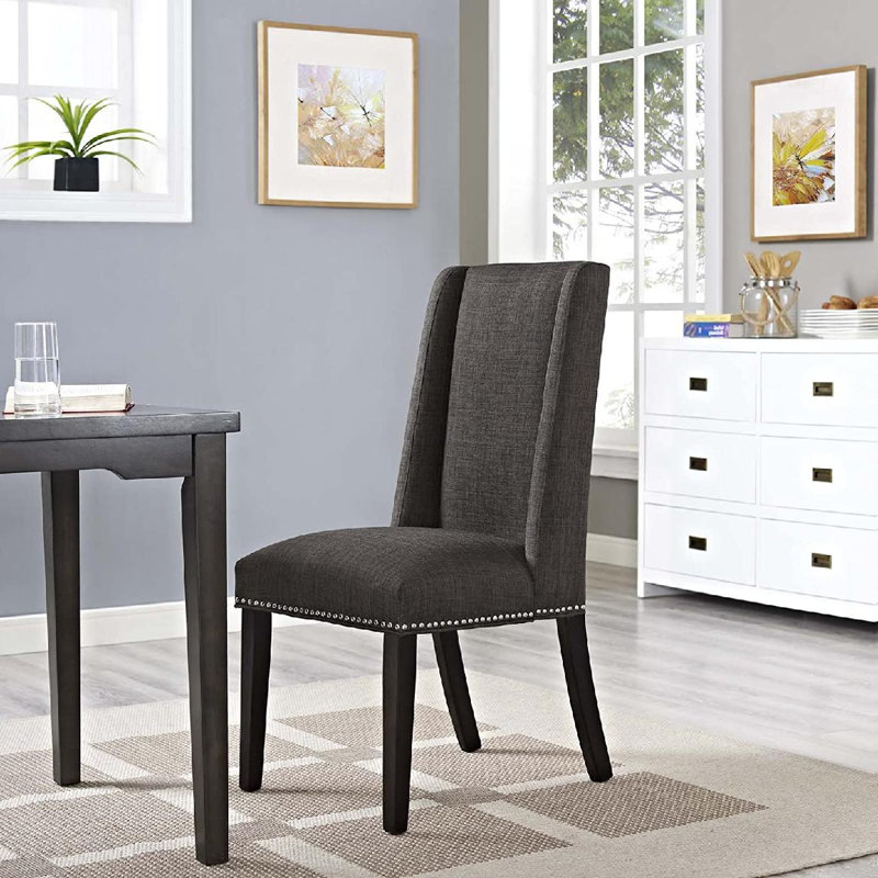 Chaise de salle à manger en tissu Baron Modway, Brun