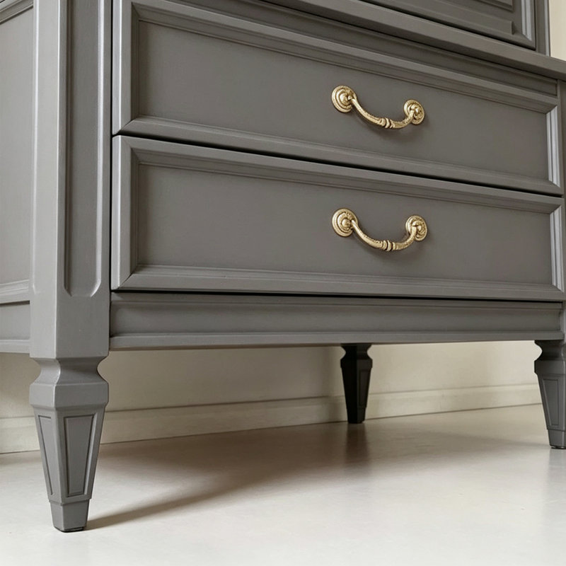 Elegant Grey Storage Drawer Accent Chest.
