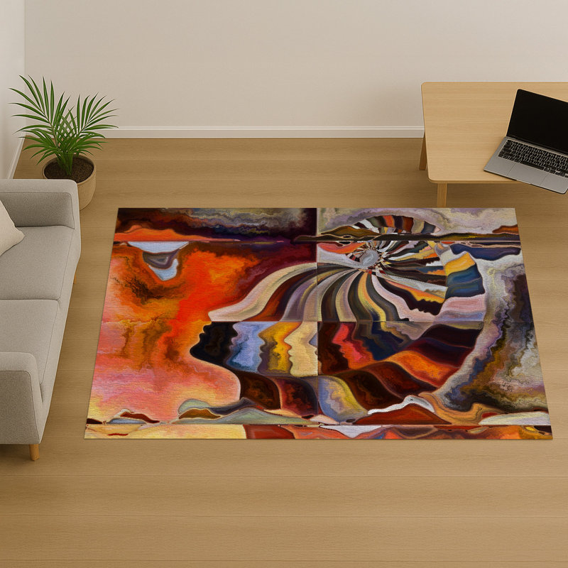 Abstract Area Rug, Rectangle 90 x 150 cm