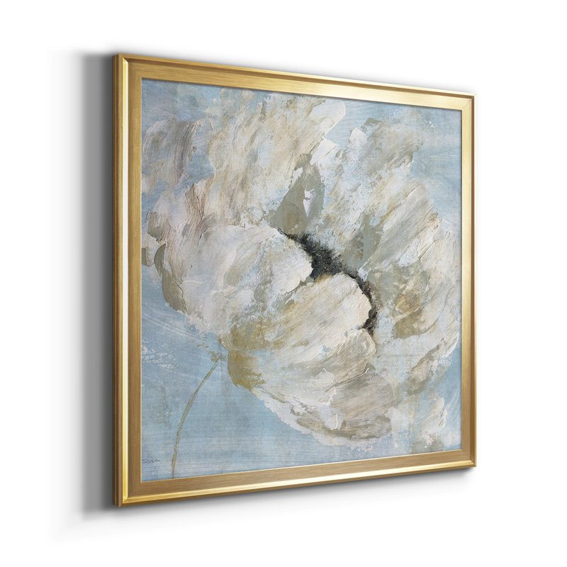 «Blue Blanc I», ensemble de 2 reproductions d'art sur toile tendue, Toile avec cadre doré, Pas de tapis