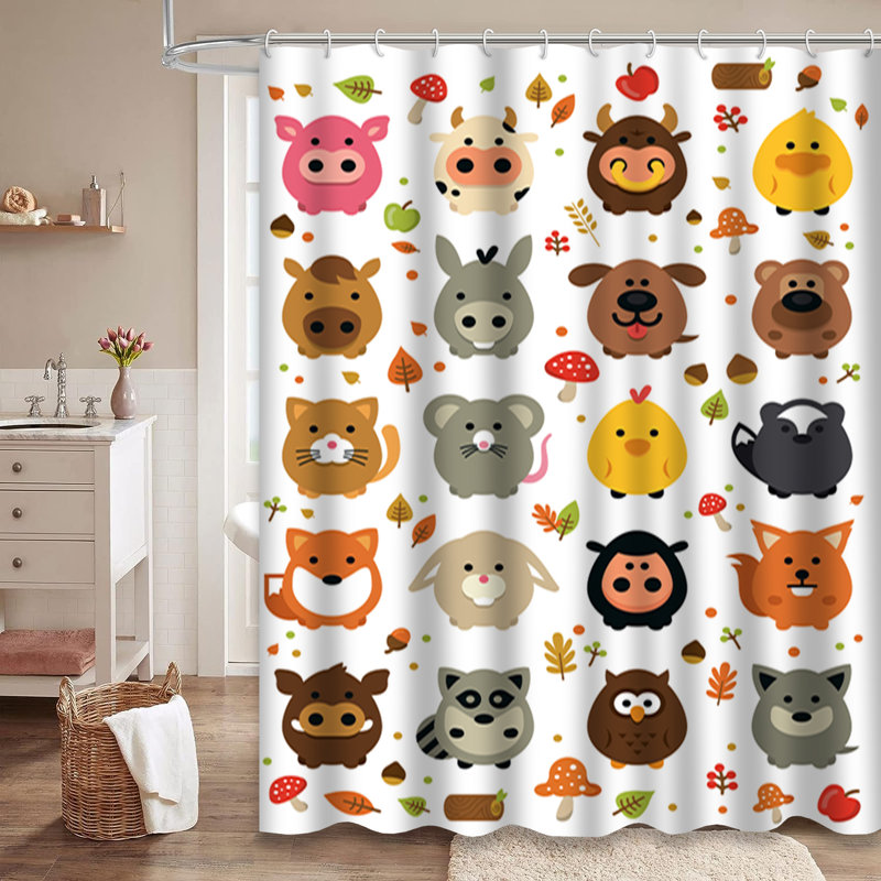 Rideau de douche avec 12 crochets, L 72 po x l 84 po