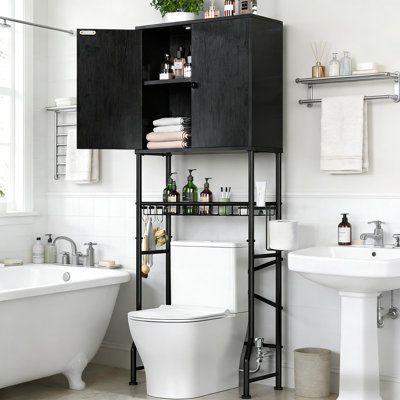 2-Door Over The Toilet Storage Cabinet, Freestanding Space-Saving Bathroom Organizer