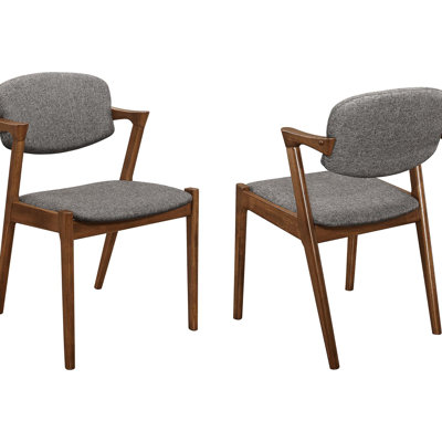 Chaises de salle à manger Mid-Century modernes (2) - Gris et noyer foncé Fusion Room (2)