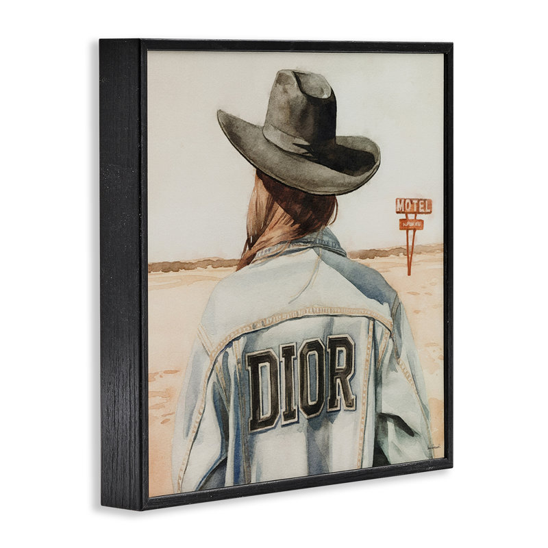 «Glam Cowgirl in Desert», art de la giclée par Amanda Greenwood, H 17 po x l 17 po, Giclée encadrée noir minuit