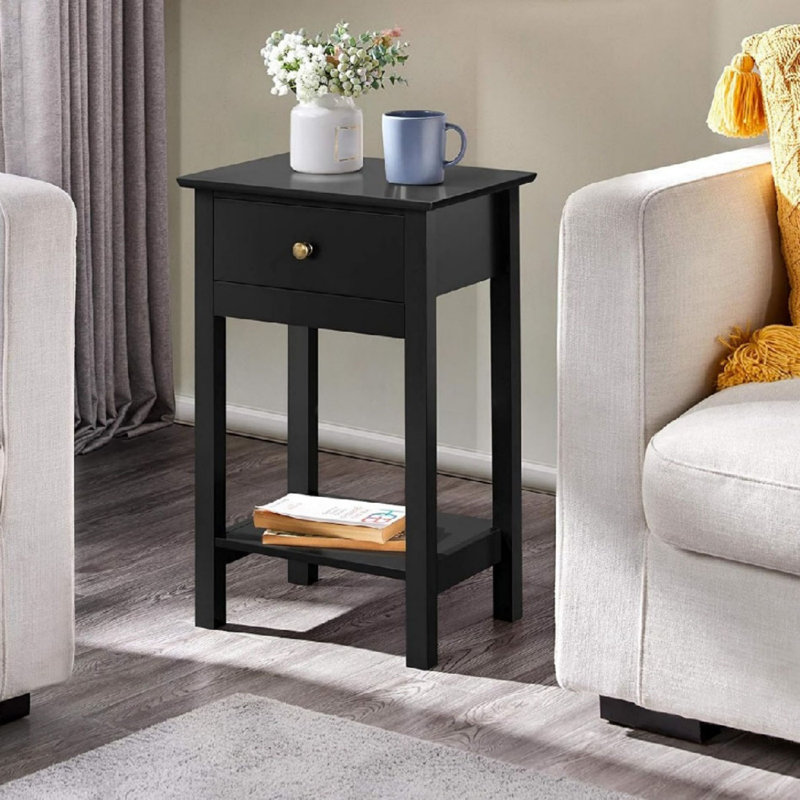 2 Pcs Console Table with Drawer Open Shelf for Living Room 30 x 40 x 61cm