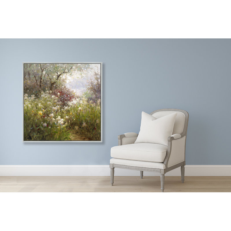 Misty Garden Glow Print, Silver, 38" H x 38" W