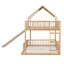 Lit superposé double au-dessus de grand lit double avec glissoire et échelle intégrée pour enfants, adolescents, maisonnette intérieure-2117467784