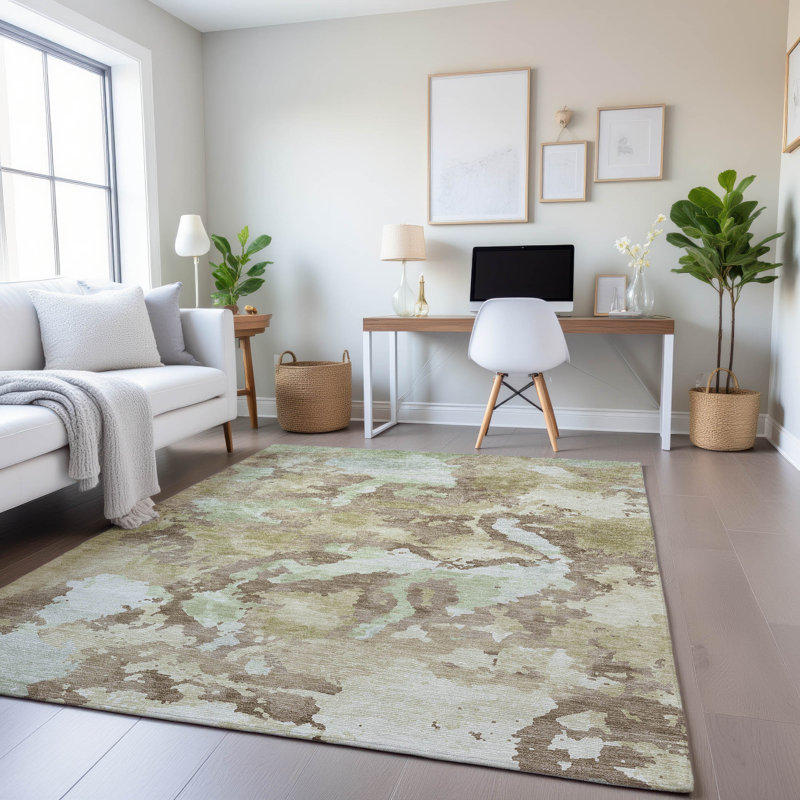 Premium Machine Washable Geers AMF1382 Modern Rug, Rectangle 8' x 10'