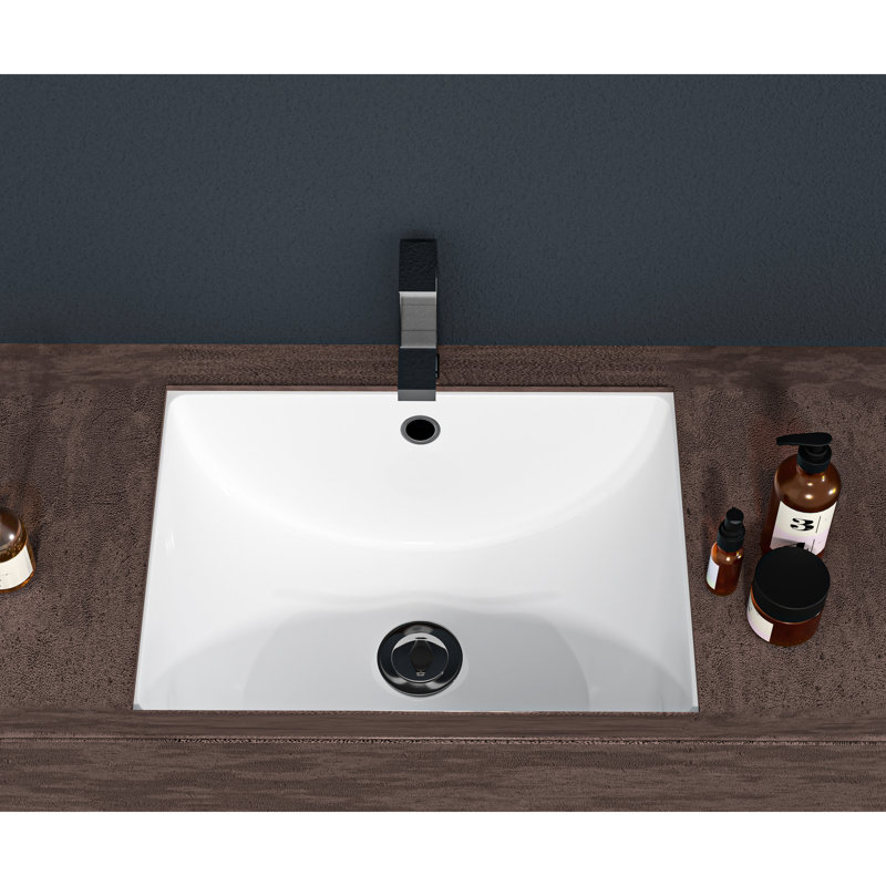 Beautiful Touch Ceramic Rectangular Sink - 21X14, Undermount With Overflow Style