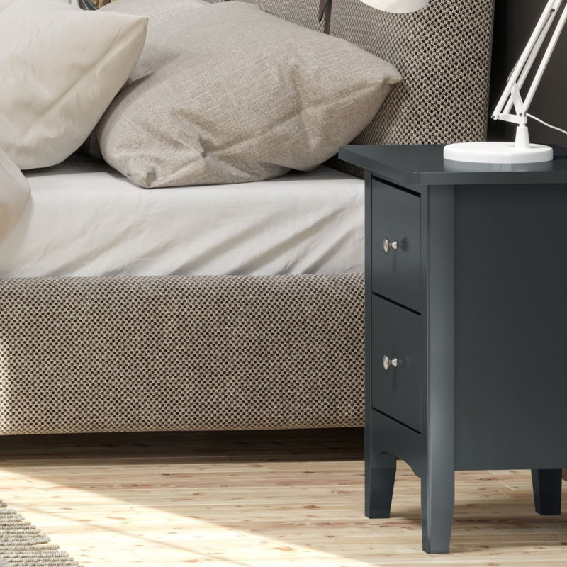 Set of 2 Como Petite 2-Drawer Bedside Cabinets, Blue