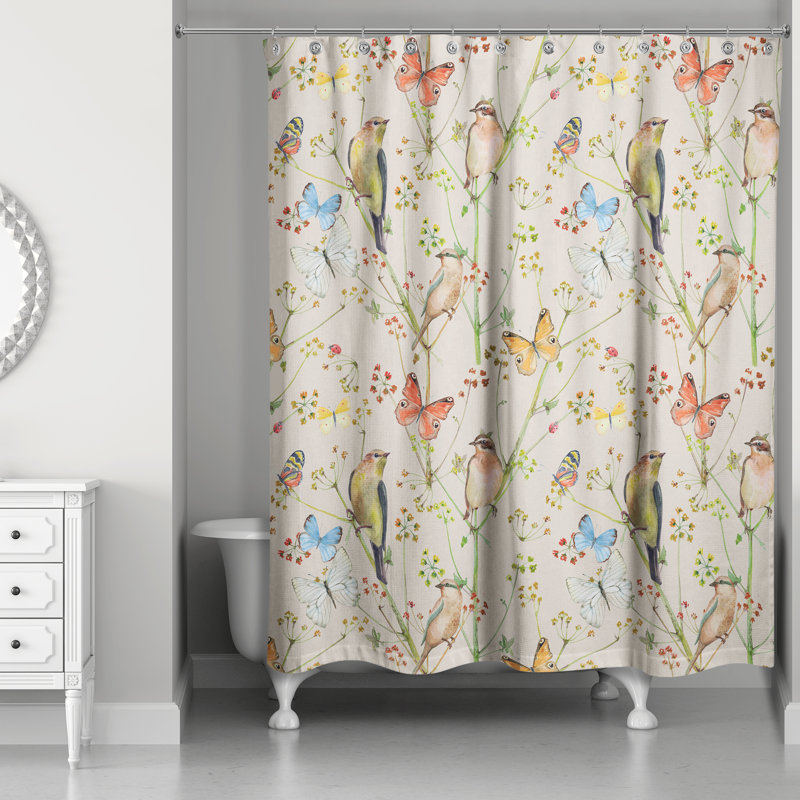 Rideau de douche simple Perine, Brun clair
