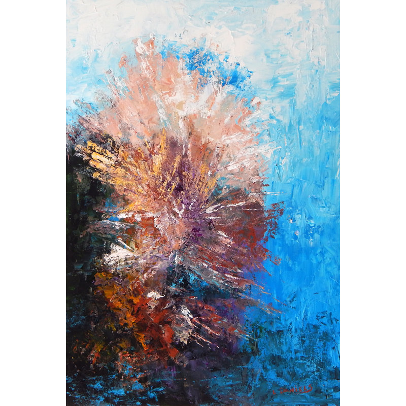 Coral Blossom Print by Lisa Daniels, 21.25" H x 17.25" W x 0.875" D