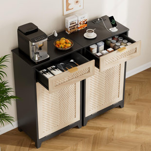 Tilt Out Trash Can Cabinet With Charging Station And Deodorizing