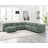 Quinterrious MINIMORE Modern Style 120" Wide Modular Corner Sectional with Ottoman and USB-1201063066