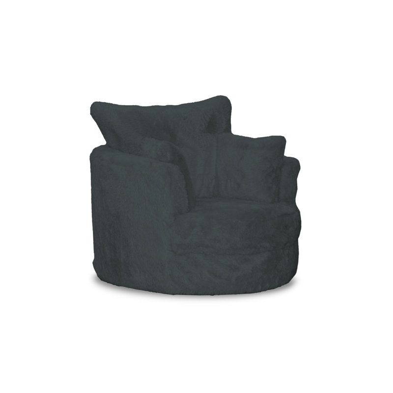 Upholstered Swivel Armchair, Grey